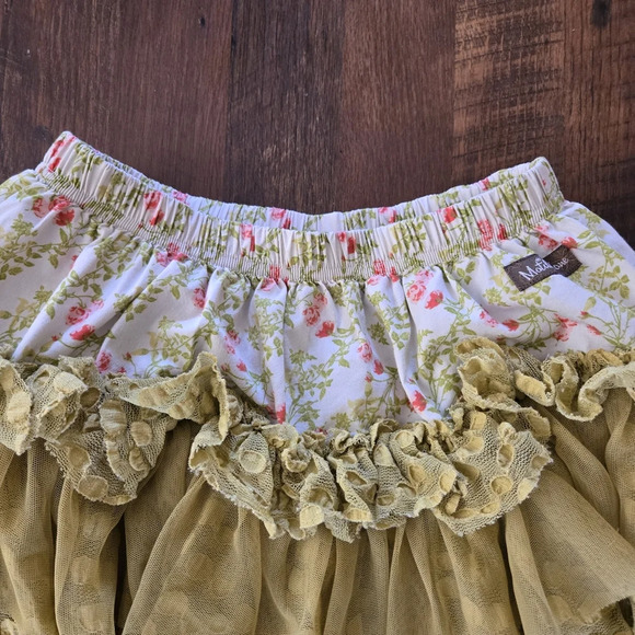 MATILDA JANE Tierd Ruffle Tull Floral Skirt Size 8 - Picture 5 of 9
